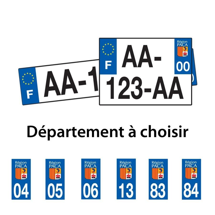 Plaques immatriculation plexiglass plexi voiture 4x4 département logo Picardie 